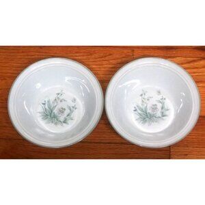 Noritake Welcome Spring Cereal Bowls Set of 2 Rimmed 8359 flowers butterfly EUC